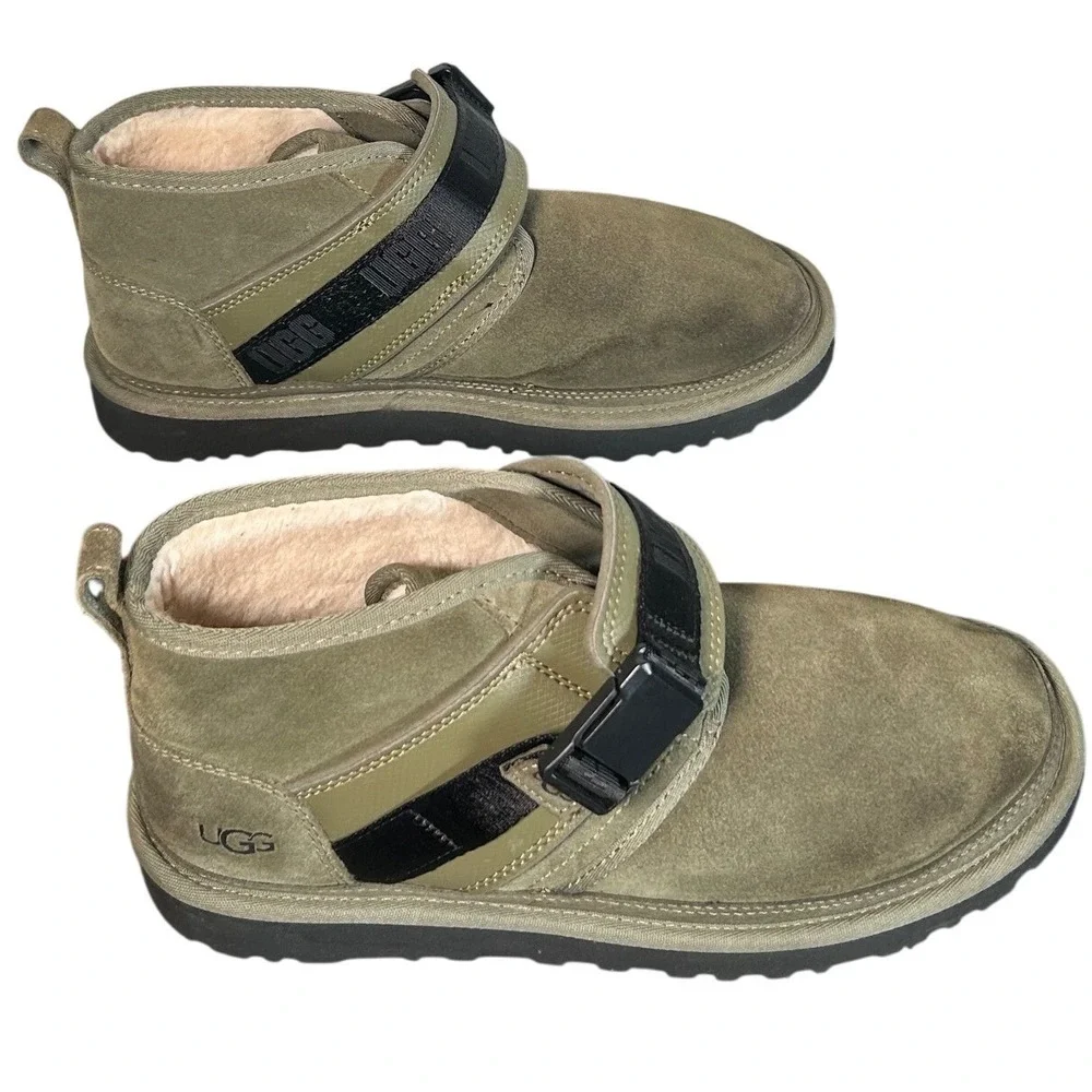 UGG Neumel Snapback Olive Green Suede Buckle Boots Streetwear Outdoor Mens Sz 10